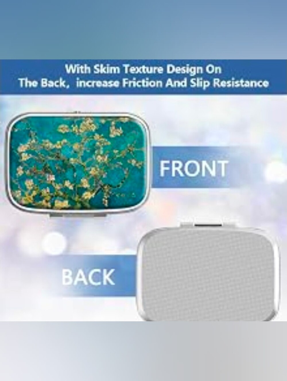 Van Gogh Almond Blossom Pill Box 2 Compartment Pill Case / Pill Organizer BNIB - Picture 14 of 16